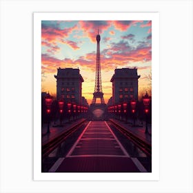 Sunset In Paris 4 Art Print