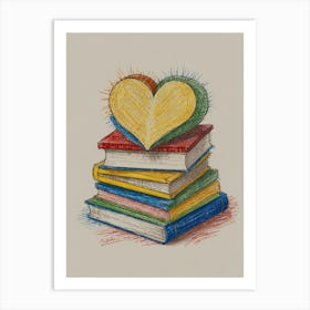 Heart Of Books 1 Art Print