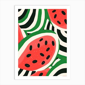 Watermelon Fruit Summer Illustration 1 Art Print