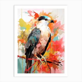 Bird Painting Collage Crested Caracara 1 Art Print