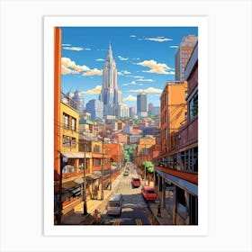 Johannesburg City Center Cartoon 1 Art Print