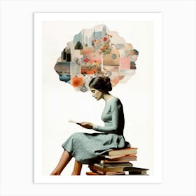 Reading A Book Art Print