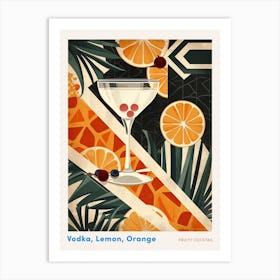 Fruity Art Deco Cocktail 4 Poster Art Print