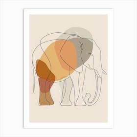 Elephant - Boho, Line Art 10 Art Print