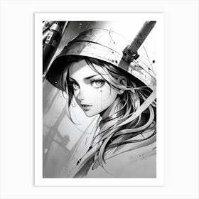 Anime Girl In A Hat Art Print