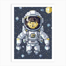 Astronaut Pixel Art Art Print