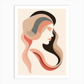 Woman'S Head in Abstract Style Art Print