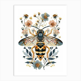 Colourful Insect Illustration Yellowjacket 13 Art Print