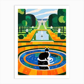 Versailles Gardens France, Cats Matisse Style 2 Art Print