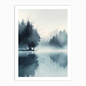 Misty Lake 1 Art Print