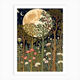 William Morris Moonlight In The Woods 73 Art Print