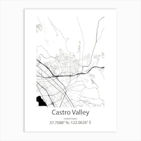 Castro Valley,United States Minimalist Map 1 Art Print