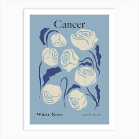 Cancer White Rose Art Print