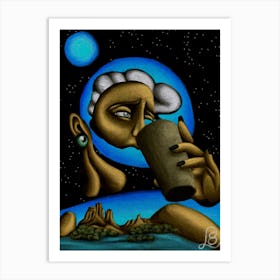 "A Drink Once In A Blue Moon" Art Print