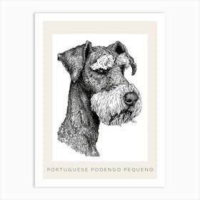 Portuguese Podengo Pequeno Dog Line Sketch 4 Poster Art Print