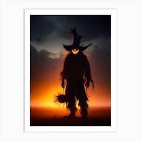 Scarecrow At Sunset 3 Art Print