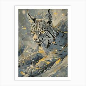Bobcat Precisionist Illustration 1 Art Print