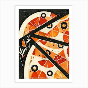 Art Deco Inspired Geometric Pizza 2 Art Print