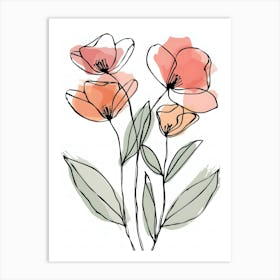 Watercolor Flowers 4 Art Print