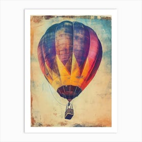 Hot Air Balloon Retro Photo Inspired 3 Art Print