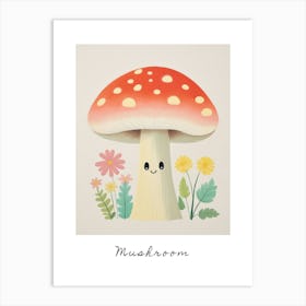 Friendly Kids Mushroom Poster Art Print