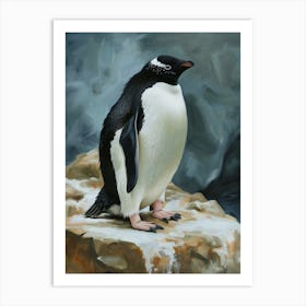 Adlie Penguin Laurie Island Oil Painting 3 Art Print