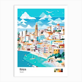Ibiza, Spain, Geometric Illustration 2 Poster Art Print