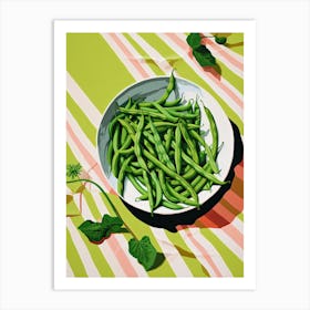 Green Beans Summer Illustration 3 Art Print