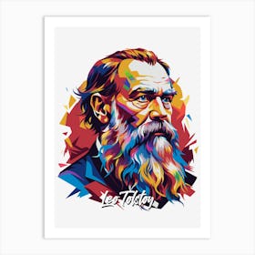 Leo Tolstoy 03 Portrait WPAP Pop Art Art Print