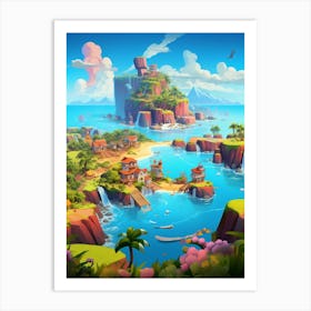 Islands Cartoon 2 Art Print