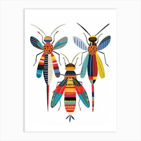 Colourful Insect Illustration Fly 13 Art Print