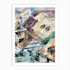 Old Houses In The Village Art Print