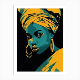 African Woman In Turban 13 Art Print