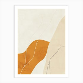 Abstract - Orange And Beige Art Print