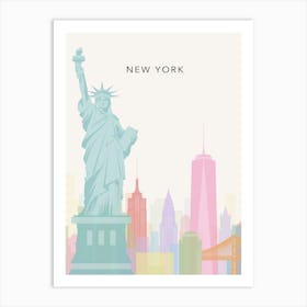 Rainbow New York Skyline Art Print