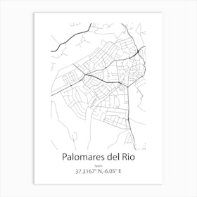 Palomares Del Rio,Spain Minimalist Map Affiche