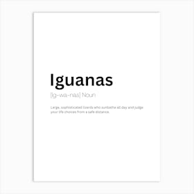 Iguanas Definition Meaning Art Print