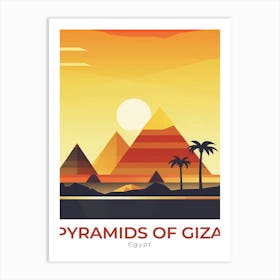 Egypt Pyramids Of Giza Travel Art Print