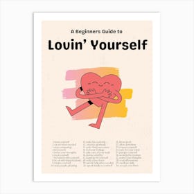 Daily Reminder Self Love Retro  Art Print