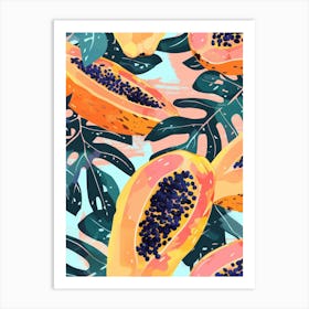 Papaya Pattern Art Print