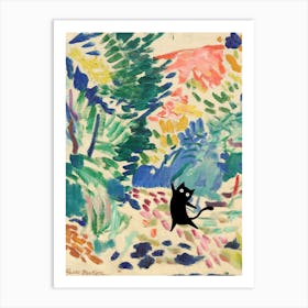 Cats In Famous Gardens Henri Matisse Landscape At Collioure Art Print