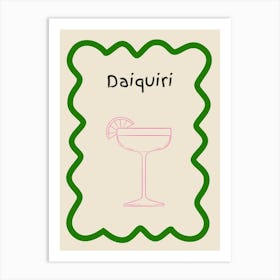 Daiquiri Doodle Poster Green & Pink Art Print