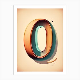 O, Letter, Alphabet Retro Drawing 2 Art Print