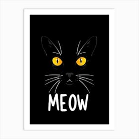 Midnight Whiskers II Meow Art Print