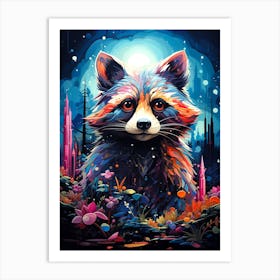 Raccoon Painting Art Print