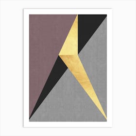 Golden geometric stroke 5 Art Print