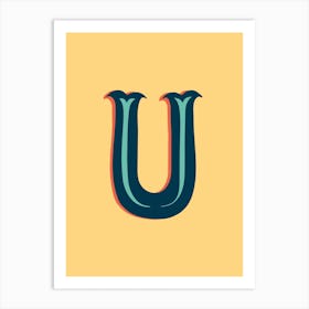 Letter U Typographic Art Print