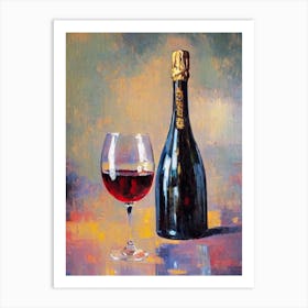 American Sparkling Wine Oil Painting Cocktail Poster Art Print