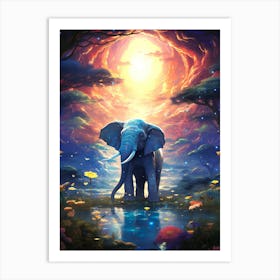 Elephant In The Forest 2 Art Print