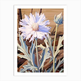 Cornflower 2 Flower Painting Art Print